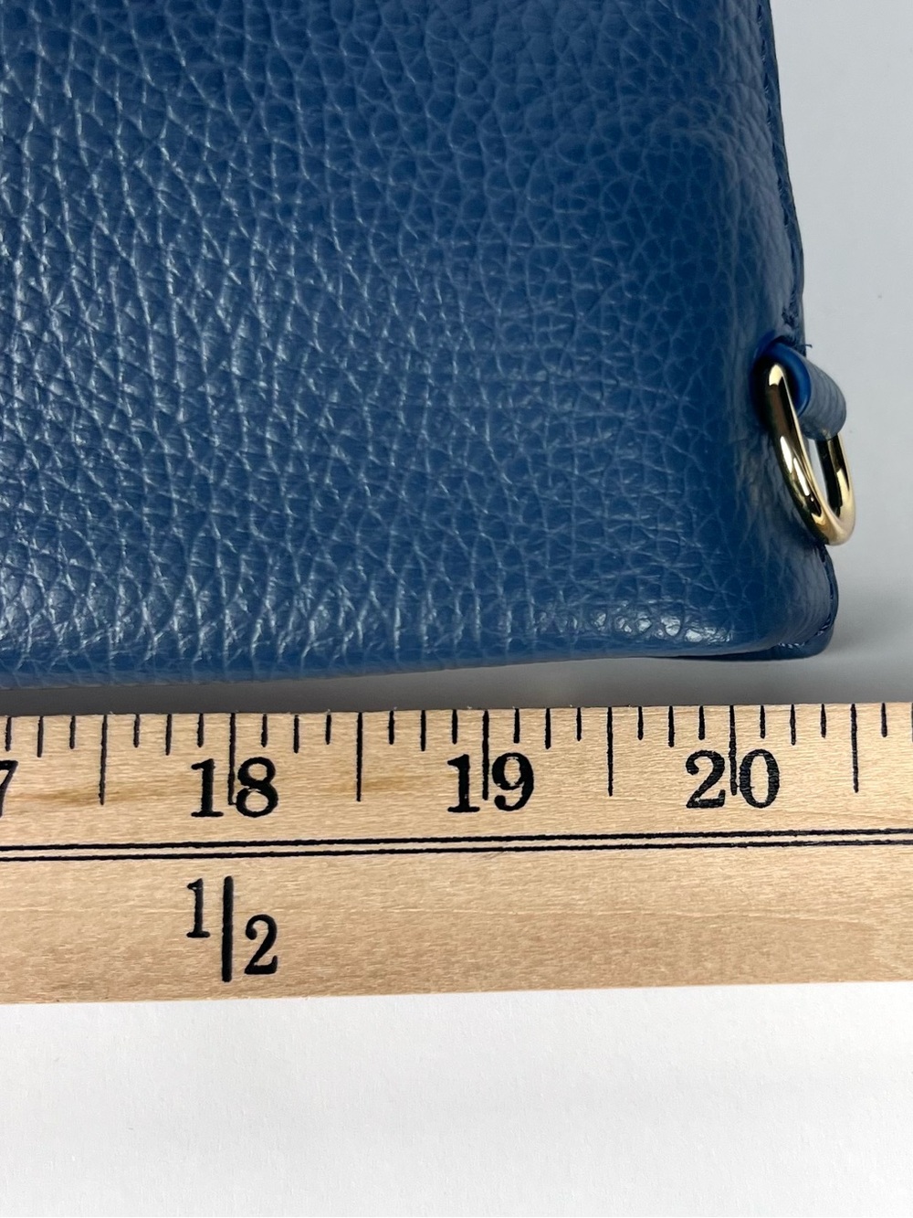 Cuyana Classic Easy Zipper Tote Rare Indigo Blue Italian Pebbled Leather Large - Picture 11 of 15